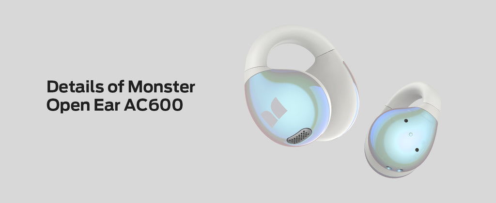 Monster Open Ear AC600 Clip-On Wireless Earbuds for Exercise Sport Out ...